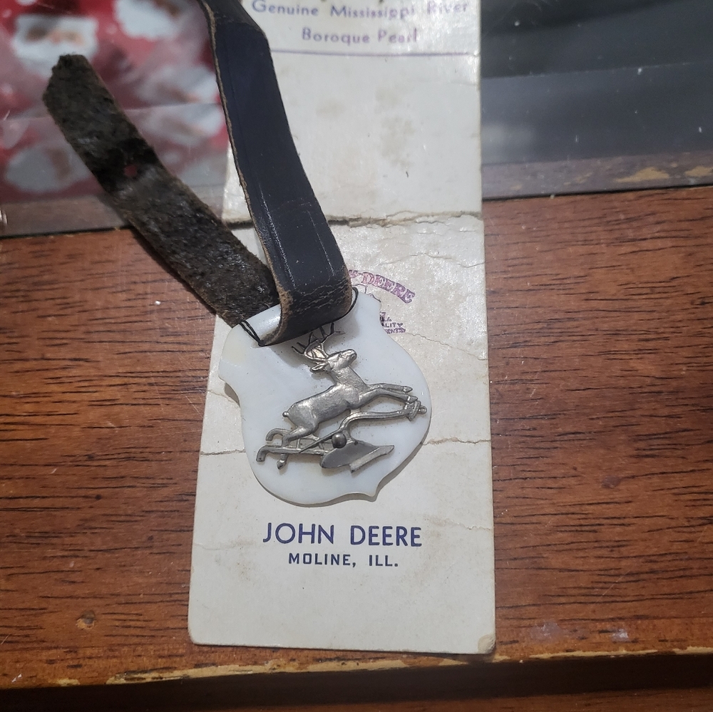 Very Rare Original John Deere Watch Fob Mother Of Pearl Early 1900's